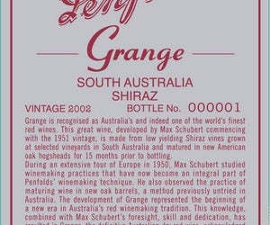 2002 Penfolds Wines 南澳大利亚格兰奇设拉子